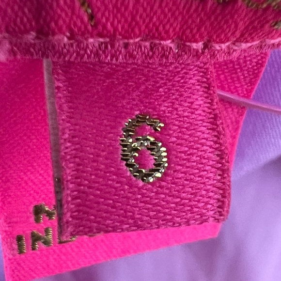 LILLY PULITZER Purple Iris / Bellini Colorblock Crop Anlee Top Shoulder Ties 6 - Picture 8 of 10